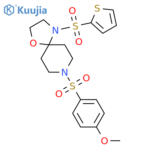 8-(4-methoxybenzenesulfonyl)-4-(thiophene-2-sulfonyl)-1-oxa-4,8-diazaspiro4.5decane structure