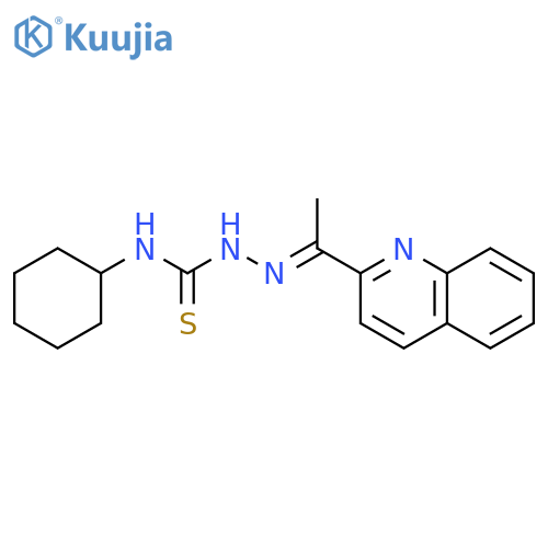 Hydrazinecarbothioamide, N-cyclohexyl-2-[1-(2-quinolinyl)ethylidene]- structure
