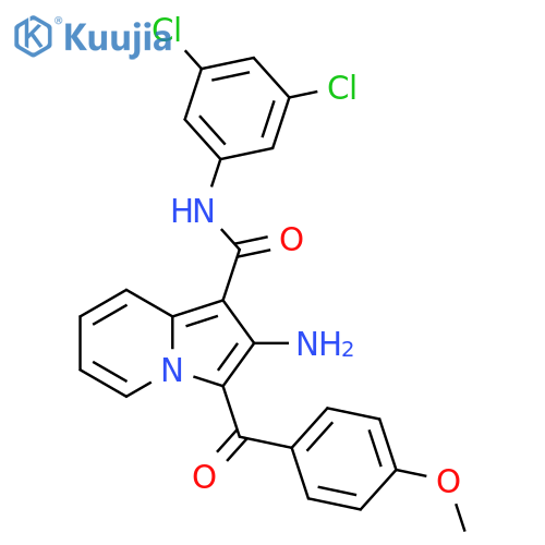 2-amino-N-(3,5-dichlorophenyl)-3-(4-methoxybenzoyl)indolizine-1-carboxamide structure