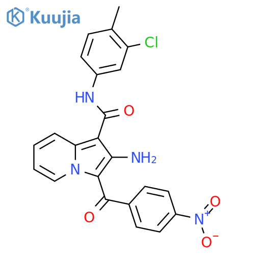 2-amino-N-(3-chloro-4-methylphenyl)-3-(4-nitrobenzoyl)indolizine-1-carboxamide structure