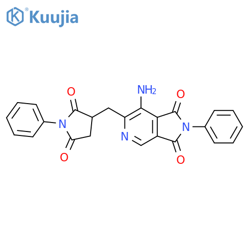 1H-Pyrrolo[3,4-c]pyridine-1,3(2H)-dione, 7-amino-6-[(2,5-dioxo-1-phenyl-3-pyrrolidinyl)methyl]-2-phenyl- structure
