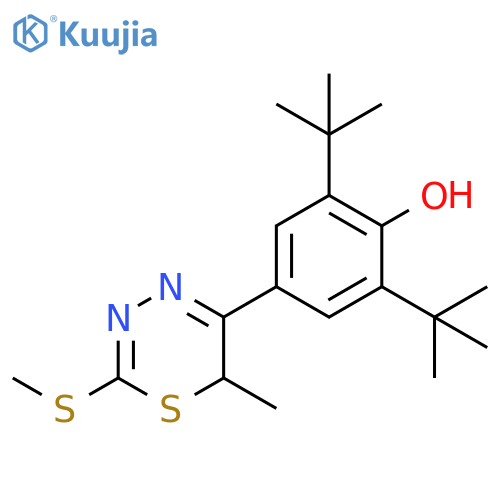 Phenol, 2,6-bis(1,1-dimethylethyl)-4-[6-methyl-2-(methylthio)-6H-1,3,4-thiadiazin-5-yl]- structure