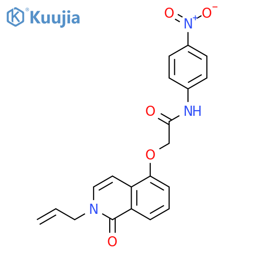 N-(4-nitrophenyl)-2-{1-oxo-2-(prop-2-en-1-yl)-1,2-dihydroisoquinolin-5-yloxy}acetamide structure