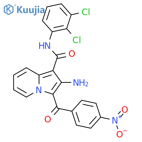 2-amino-N-(2,3-dichlorophenyl)-3-(4-nitrobenzoyl)indolizine-1-carboxamide structure