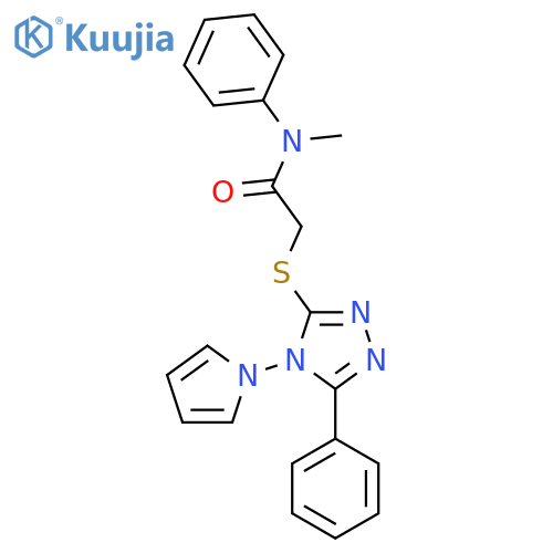 N-methyl-N-phenyl-2-{5-phenyl-4-(1H-pyrrol-1-yl)-4H-1,2,4-triazol-3-ylsulfanyl}acetamide structure