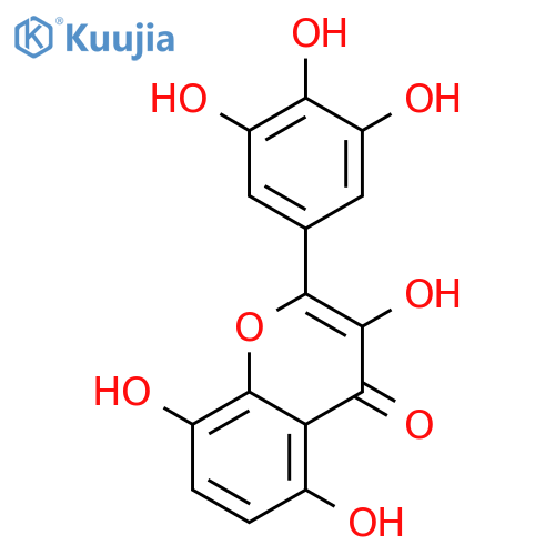 4H-1-Benzopyran-4-one, 3,5,8-trihydroxy-2-(3,4,5-trihydroxyphenyl)- structure