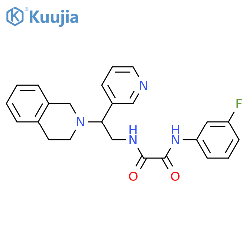 N'-(3-fluorophenyl)-N-2-(pyridin-3-yl)-2-(1,2,3,4-tetrahydroisoquinolin-2-yl)ethylethanediamide structure