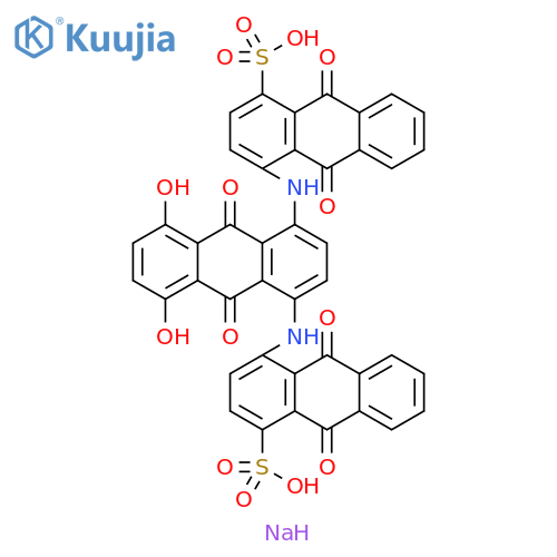 1-Anthracenesulfonic acid, 4,4'-[(9,10-dihydro-5,8-dihydroxy-9,10-dioxo-1,4-anthracenediyl)diimino]bis[9,10-dihydro-9,10-dioxo-, disodium salt (9CI) structure