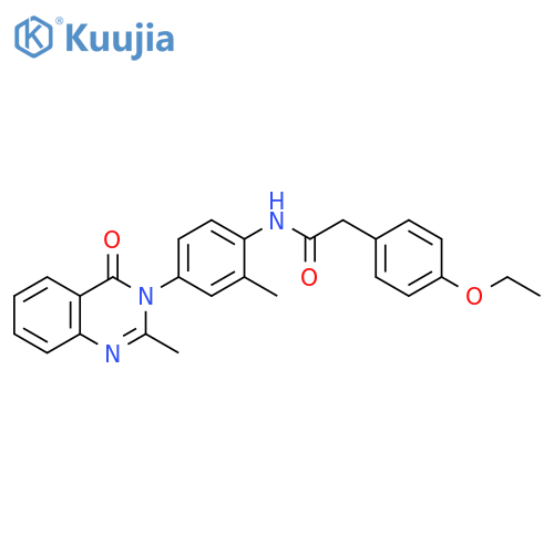 2-(4-ethoxyphenyl)-N-2-methyl-4-(2-methyl-4-oxo-3,4-dihydroquinazolin-3-yl)phenylacetamide structure