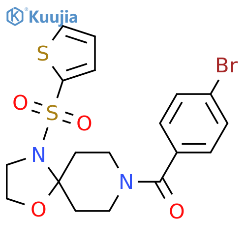 8-(4-bromobenzoyl)-4-(thiophene-2-sulfonyl)-1-oxa-4,8-diazaspiro4.5decane structure