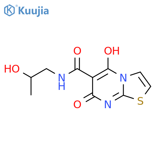 7-hydroxy-N-(2-hydroxypropyl)-5-oxo-5H-1,3thiazolo3,2-apyrimidine-6-carboxamide structure