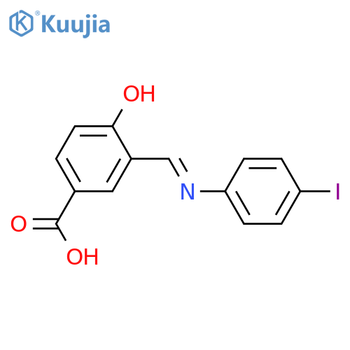 Benzoic acid, 4-hydroxy-3-[[(4-iodophenyl)imino]methyl]- structure