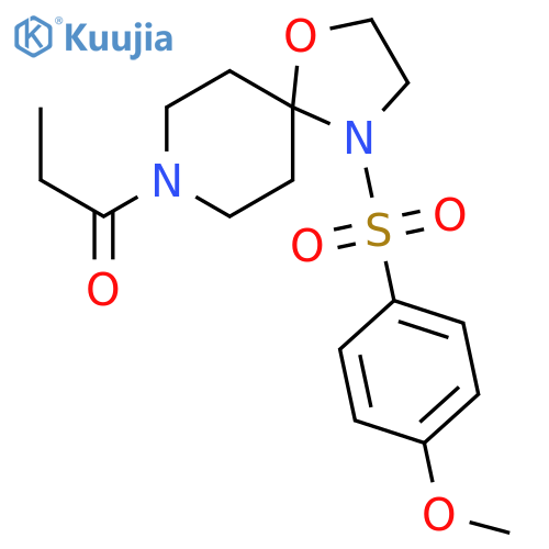1-4-(4-methoxybenzenesulfonyl)-1-oxa-4,8-diazaspiro4.5decan-8-ylpropan-1-one structure