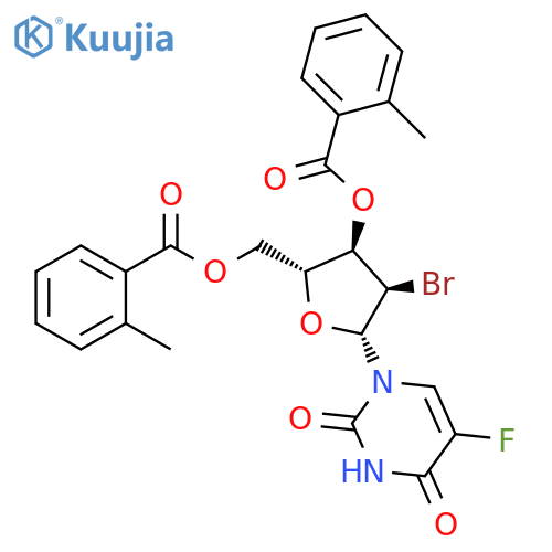Uridine, 2'-bromo-2'-deoxy-5-fluoro-, 3',5'-bis(2-methylbenzoate) (9CI) structure