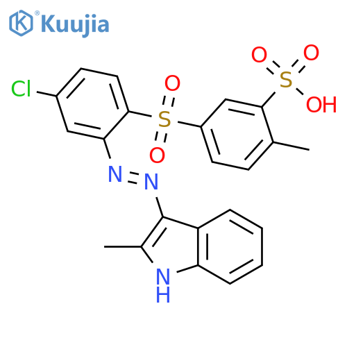 Benzenesulfonic acid, 5-[[4-chloro-2-[2-(2-methyl-1H-indol-3-yl)diazenyl]phenyl]sulfonyl]-2-methyl- structure