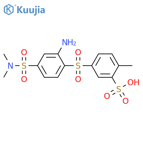Benzenesulfonic acid, 5-[[2-amino-4-[(dimethylamino)sulfonyl]phenyl]sulfonyl]-2-methyl- structure