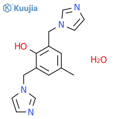 Phenol, 2,6-bis(1H-imidazol-1-ylmethyl)-4-methyl-, monohydrate structure