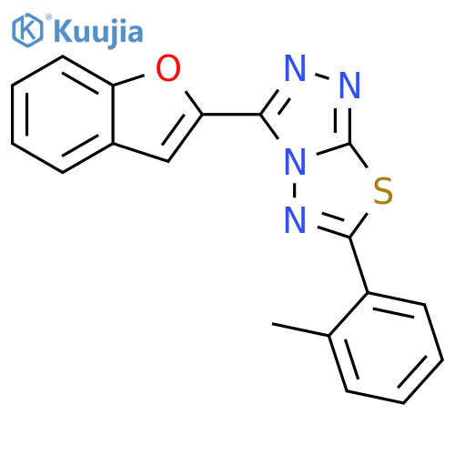 1,2,4-Triazolo[3,4-b][1,3,4]thiadiazole,3-(2-benzofuranyl)-6-(2-methylphenyl)- structure