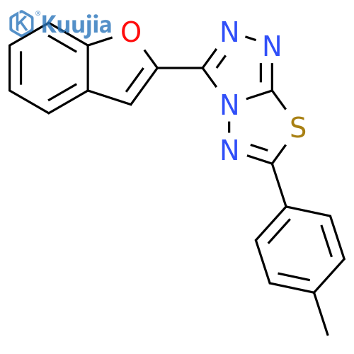 1,2,4-Triazolo[3,4-b][1,3,4]thiadiazole,3-(2-benzofuranyl)-6-(4-methylphenyl)- structure