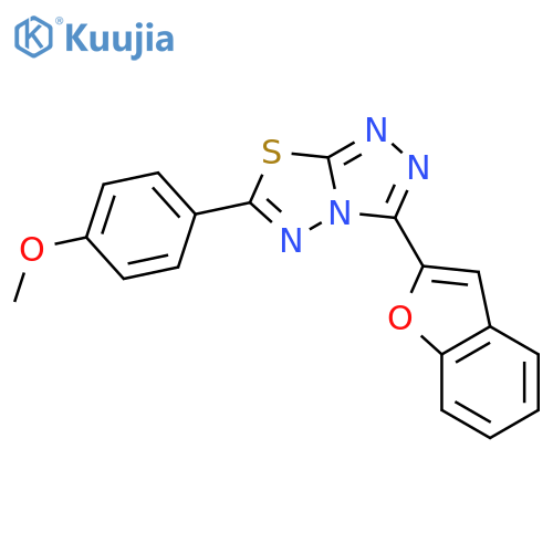 1,2,4-Triazolo[3,4-b][1,3,4]thiadiazole,3-(2-benzofuranyl)-6-(4-methoxyphenyl)- structure