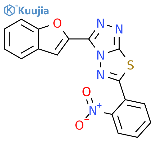 1,2,4-Triazolo[3,4-b][1,3,4]thiadiazole,3-(2-benzofuranyl)-6-(2-nitrophenyl)- structure