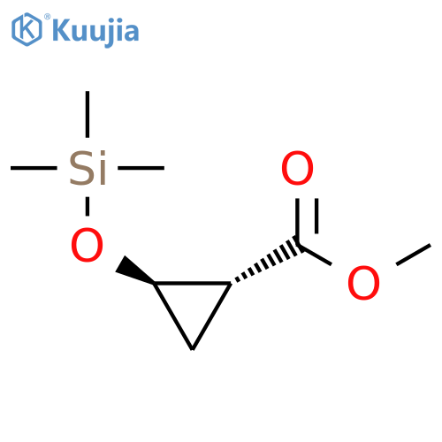 Cyclopropanecarboxylic acid, 2-[(trimethylsilyl)oxy]-, methyl ester, trans- structure