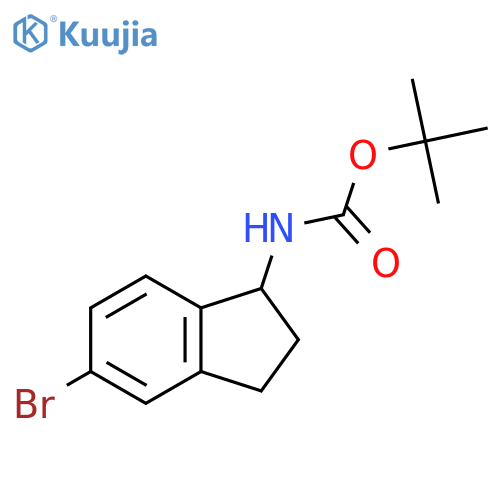 tert-butyl N-(5-bromo-2,3-dihydro-1H-inden-1-yl)carbamate structure