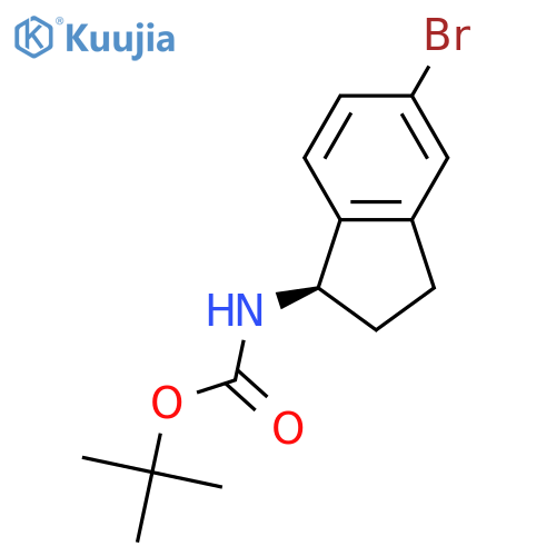 tert-butyl N-(1R)-5-bromo-2,3-dihydro-1H-inden-1-ylcarbamate structure