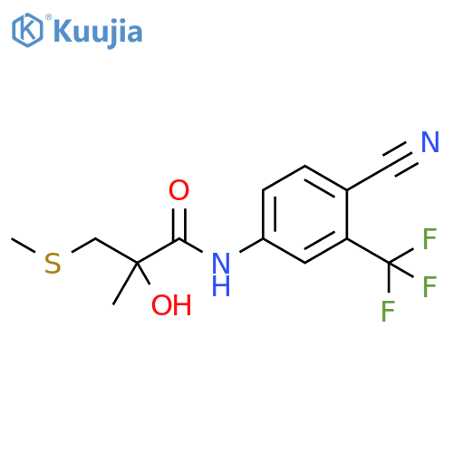 N-4-Cyano-3-(trifluoromethyl)phenyl-2-hydroxy-2-methyl-3-(methylthio)propanamide structure