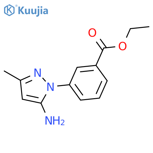 Ethyl 3-(5-amino-3-methyl-1H-pyrazol-1-yl)benzoate structure