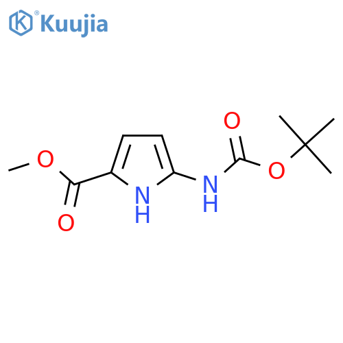 Methyl 5-((tert-butoxycarbonyl)amino)-1H-pyrrole-2-carboxylate structure