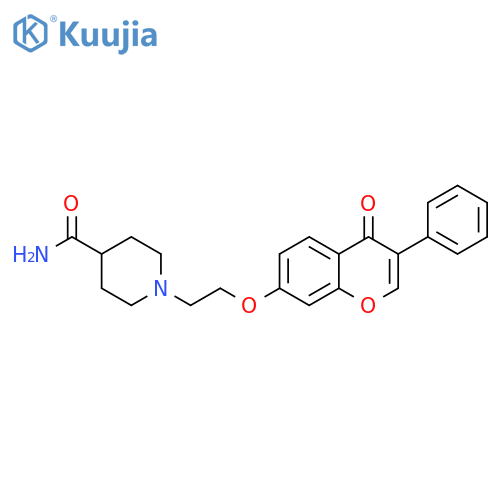 1-{2-(4-oxo-3-phenyl-4H-chromen-7-yl)oxyethyl}piperidine-4-carboxamide structure