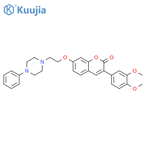3-(3,4-dimethoxyphenyl)-7-2-(4-phenylpiperazin-1-yl)ethoxy-2H-chromen-2-one structure