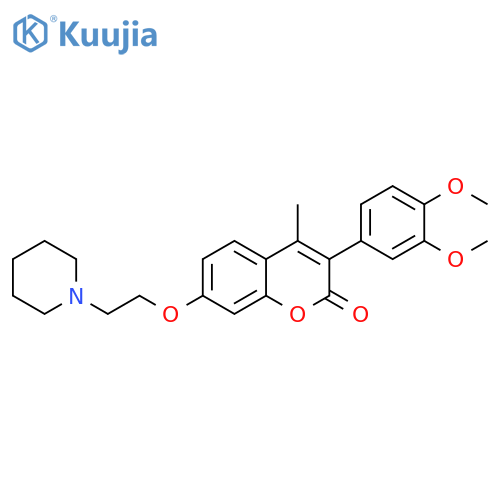 3-(3,4-dimethoxyphenyl)-4-methyl-7-2-(piperidin-1-yl)ethoxy-2H-chromen-2-one structure