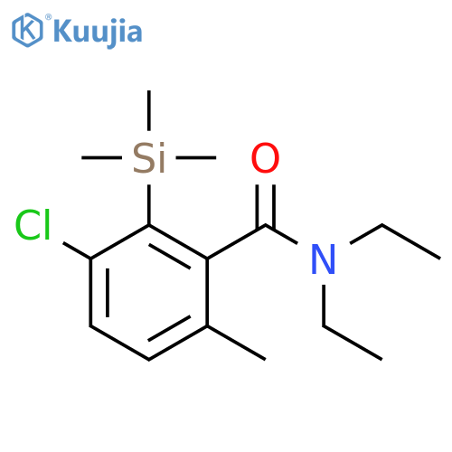 Benzamide, 3-chloro-N,N-diethyl-6-methyl-2-(trimethylsilyl)- structure