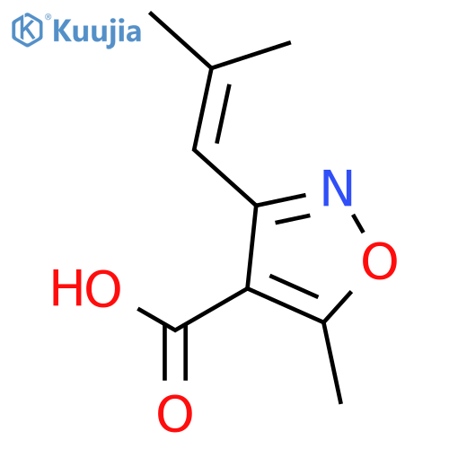 4-Isoxazolecarboxylic acid, 5-methyl-3-(2-methyl-1-propenyl)- structure