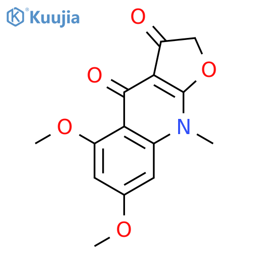 Furo[2,3-b]quinoline-3,4(2H,9H)-dione, 5,7-dimethoxy-9-methyl- structure