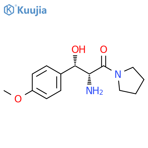 Pyrrolidine,1-[(2R,3S)-2-amino-3-hydroxy-3-(4-methoxyphenyl)-1-oxopropyl]-, rel- structure