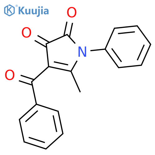 1H-PYRROLE-2,3-DIONE, 4-BENZOYL-5-METHYL-1-PHENYL- structure