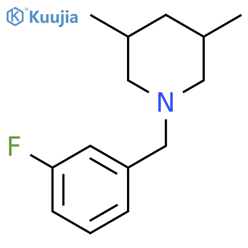 1-(3-fluorophenyl)methyl-3,5-dimethylpiperidine structure