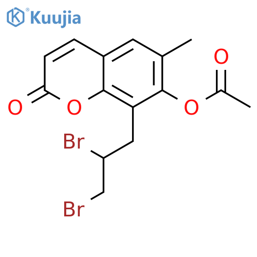 2H-1-Benzopyran-2-one, 7-(acetyloxy)-8-(2,3-dibromopropyl)-6-methyl- structure