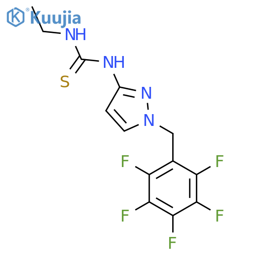 1-Ethyl-3-(1-pentafluorophenylmethyl-1H-pyrazol-3-yl)-thiourea structure