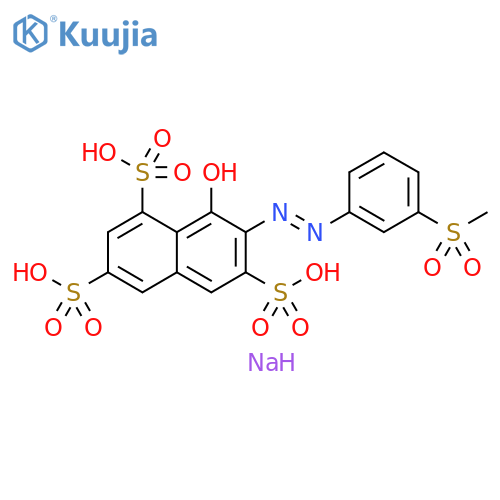 1,3,6-Naphthalenetrisulfonic acid, 8-hydroxy-7-[2-[3-(methylsulfonyl)phenyl]diazenyl]-, sodium salt (1:3) structure