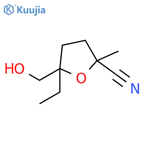 2-FURANCARBONITRILE, 5-ETHYLTETRAHYDRO-5-(HYDROXYMETHYL)-2-METHYL- structure
