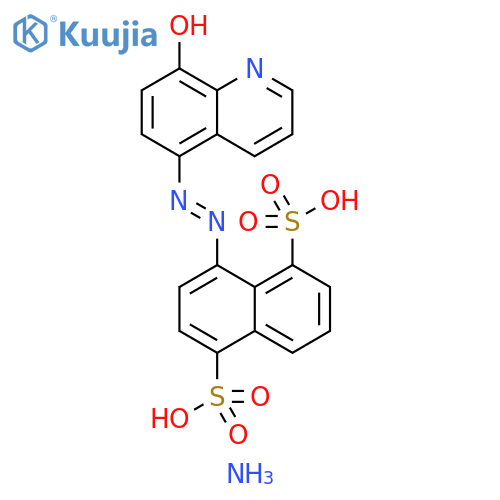 1,5-Naphthalenedisulfonic acid, 4-[2-(8-hydroxy-5-quinolinyl)diazenyl]-, ammonium salt (1:2) structure