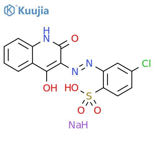 Benzenesulfonic acid, 4-chloro-2-[2-(1,2-dihydro-4-hydroxy-2-oxo-3-quinolinyl)diazenyl]-, sodium salt (1:1) structure