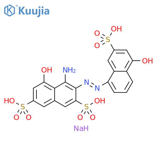 2,7-Naphthalenedisulfonic acid, 4-amino-5-hydroxy-3-[2-(5-hydroxy-7-sulfo-1-naphthalenyl)diazenyl]-, sodium salt (1:3) structure