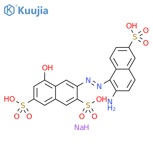 2,7-Naphthalenedisulfonic acid, 3-[2-(2-amino-6-sulfo-1-naphthalenyl)diazenyl]-5-hydroxy-, sodium salt (1:3) structure