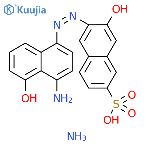 2-Naphthalenesulfonic acid, 6-[2-(4-amino-5-hydroxy-1-naphthalenyl)diazenyl]-7-hydroxy-, ammonium salt (1:1) structure