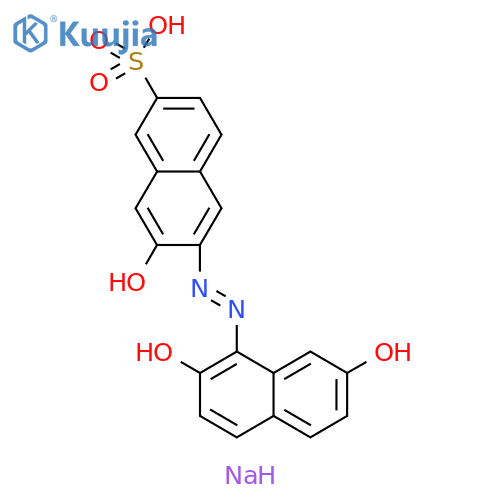 2-Naphthalenesulfonic acid, 6-[2-(2,7-dihydroxy-1-naphthalenyl)diazenyl]-7-hydroxy-, sodium salt (1:1) structure